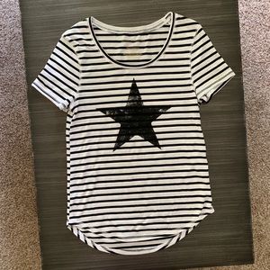 Grayson Threads black and white striped shirt